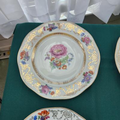 Erphila Czecho-Slovakia Floral Plates Set Of 6  10.5"