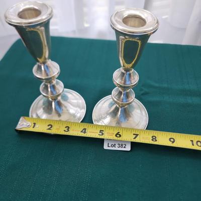 Pair Vintage Duchin Creation Weighted Sterling Silver Candle Sticks 6"