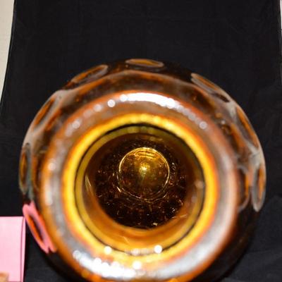 Large Amber Thumbprint Vase 23"x11"