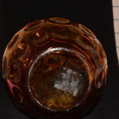 Large Amber Thumbprint Vase 23"x11"