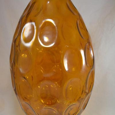 Large Amber Thumbprint Vase 23"x11"