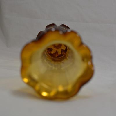 Vintage FENTON Valencia Amber Swung Glass Vase 14.25"