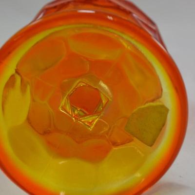 Vintage VIKING MCM Orange/Amber Slung Vase 15.5"