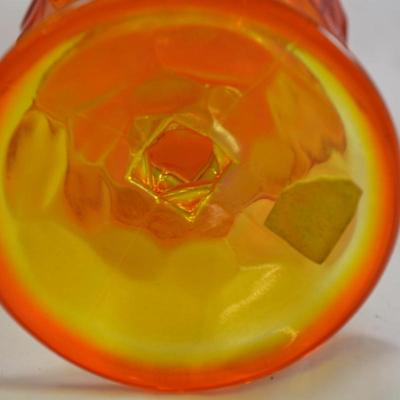 Vintage VIKING MCM Orange/Amber Slung Vase 15.5"