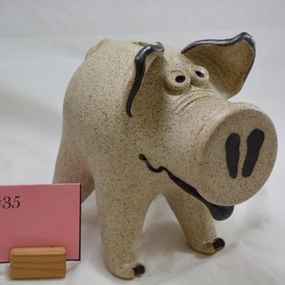 Heavy Ceramic Piggy Bank w/ Threaded Snout 9"x9"