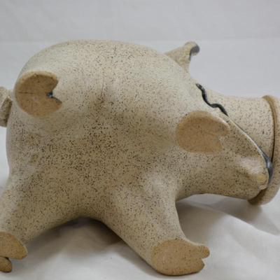 Heavy Ceramic Piggy Bank w/ Threaded Snout 9"x9"