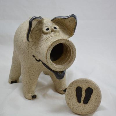 Heavy Ceramic Piggy Bank w/ Threaded Snout 9"x9"