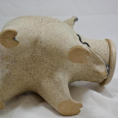 Heavy Ceramic Piggy Bank w/ Threaded Snout 9"x9"