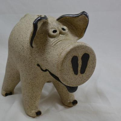 Heavy Ceramic Piggy Bank w/ Threaded Snout 9"x9"