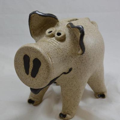 Heavy Ceramic Piggy Bank w/ Threaded Snout 9"x9"