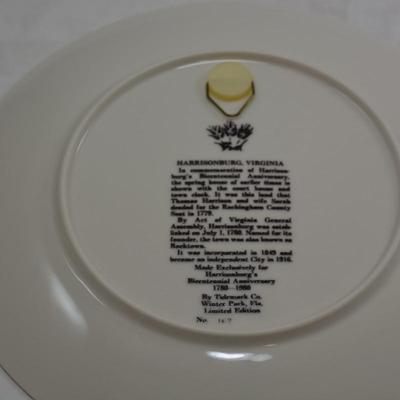 Harrisonburg Virginia Bicentennial Plate 8 5/8"