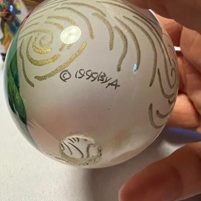 Collection of Signed Glass Angel Decorated Eggs W/Stands (DR-RG)