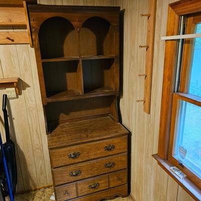 Small 3-Drawer Cabinet w/Hutch Top  (L-JS)