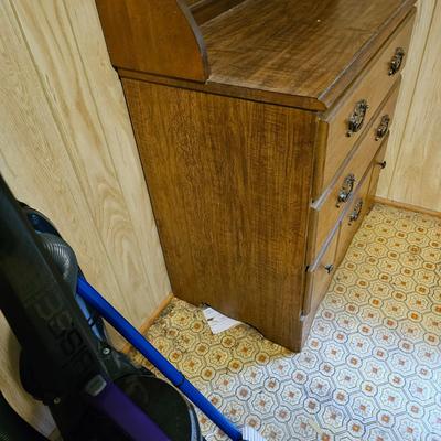 Small 3-Drawer Cabinet w/Hutch Top  (L-JS)