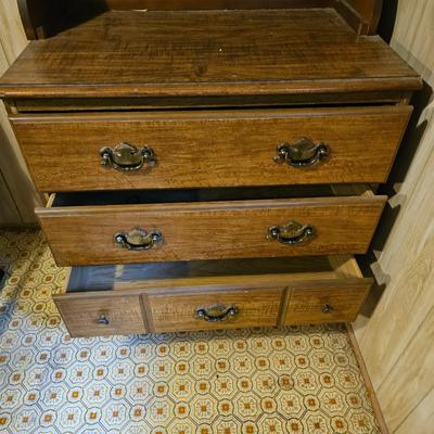Small 3-Drawer Cabinet w/Hutch Top  (L-JS)