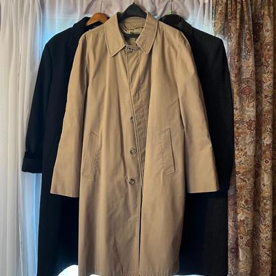 Pure Wool Coats, Ladies Sz 12 & Menâ€™s L & Raincoat (M-RG)