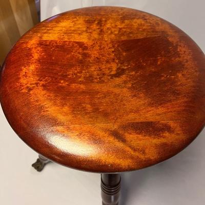 Merriam Brass W/Glass Ball Claw Footed Antique Piano Stool (M-RG)