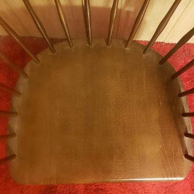 Antique English Walnut Table and Bow Back Windsor Chair (M-KD)