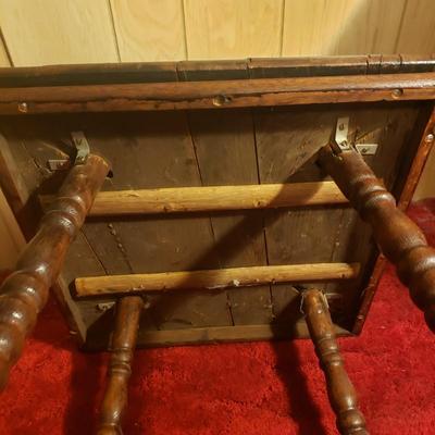 Antique English Walnut Table and Bow Back Windsor Chair (M-KD)