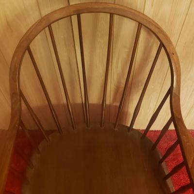 Antique English Walnut Table and Bow Back Windsor Chair (M-KD)