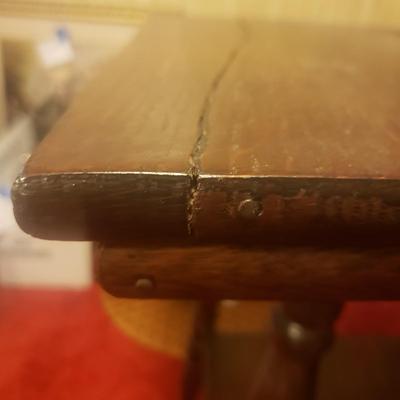 Antique English Walnut Table and Bow Back Windsor Chair (M-KD)