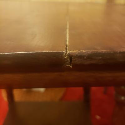 Antique English Walnut Table and Bow Back Windsor Chair (M-KD)