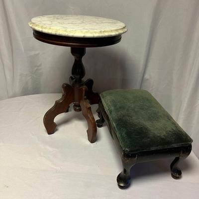 Italian Marble Topped Victorian Parlor Table & More (M-RG)