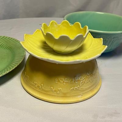Yellow & Teal Platters & Bowls (DR-RG)