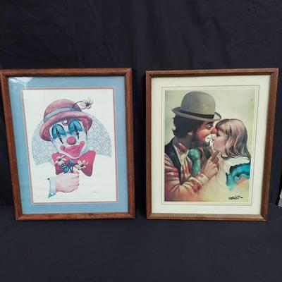 Framed Tom Wood Clown Art (OB4-BBL)
