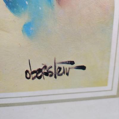 Framed Tom Wood Clown Art (OB4-BBL)