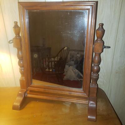 Unique Wooden Desk, Junique Lamp and Dresser Top Mirror (M-KD)