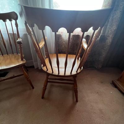 Pair of Wooden Spindle Back Chairs (DR-MG)