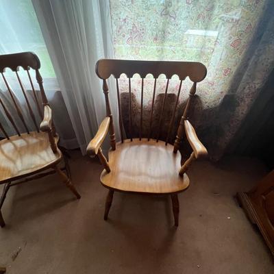 Pair of Wooden Spindle Back Chairs (DR-MG)
