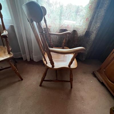 Pair of Wooden Spindle Back Chairs (DR-MG)