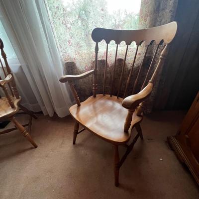 Pair of Wooden Spindle Back Chairs (DR-MG)
