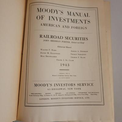 Moody's Railroad and Industrial Investment Books (O-DW)
