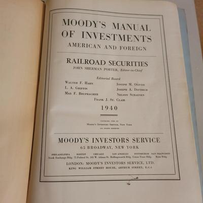 Moody's Railroad and Industrial Investment Books (O-DW)