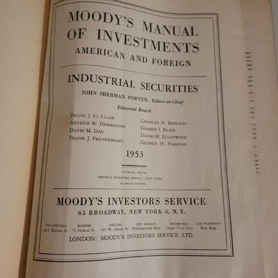 Moody's Railroad and Industrial Investment Books (O-DW)