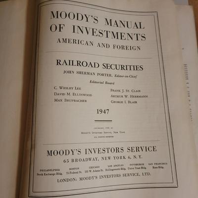 Moody's Railroad and Industrial Investment Books (O-DW)