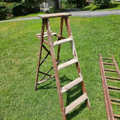 Vintage Wood Ladders For Decor Only (OB1-JS)