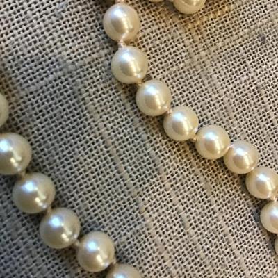 Vintage Marvella Pearl Bead Knotted Necklace And Bracelet with Tags