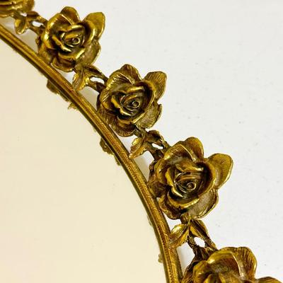 Gold Gilded Rose Vanity Mirror
