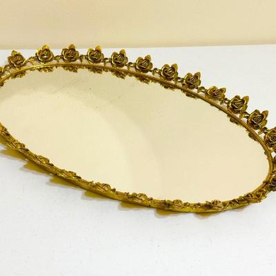 Gold Gilded Rose Vanity Mirror