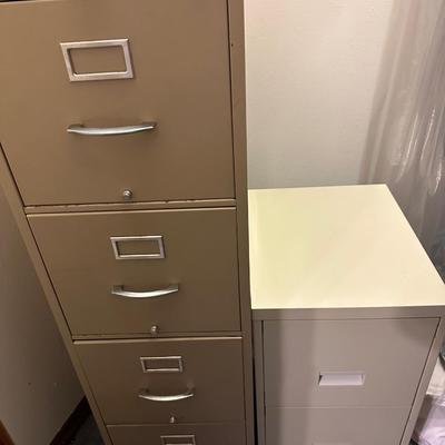 2 File Cabinets -Tall one W/ Key