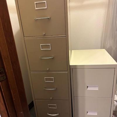 2 File Cabinets -Tall one W/ Key