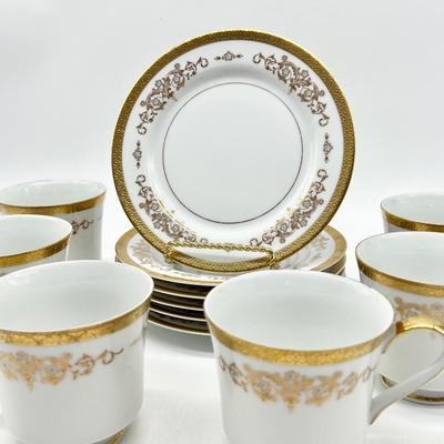 MIKASA ~ Colony Gold ~ Two (2) Piece Dessert Set ~ Service For Six (6)
