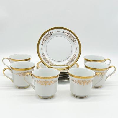 MIKASA ~ Colony Gold ~ Two (2) Piece Dessert Set ~ Service For Six (6)