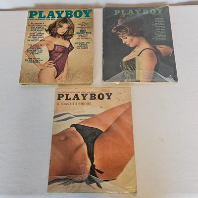 3 Vintage Playboy Magazines  (LR-JS)