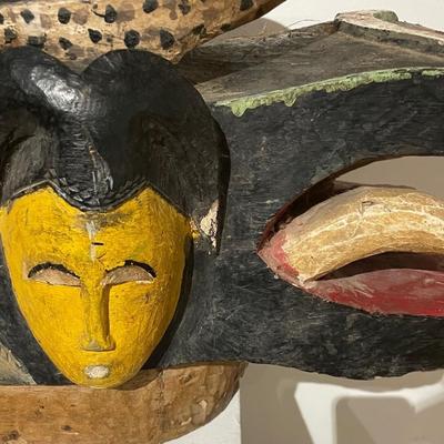 Early 20th cent. BAULE Blowing Fire Mask/ Ivory Coast