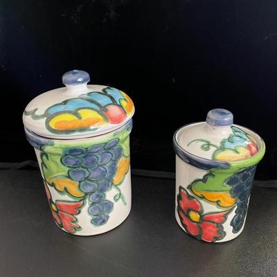 CELINA PORTUGAL HAND PAINTED CANISTERS
